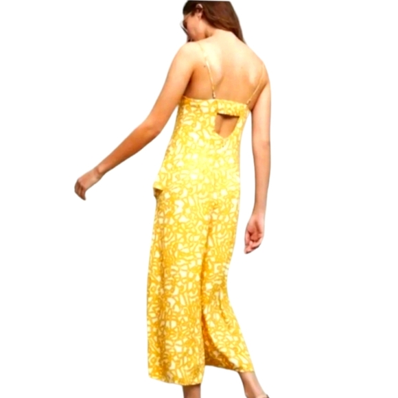 Maeve Women Brittany Cropped Jumpsuit Sz 2 Adj Skinny Straps Wide Leg Open Back - Picture 10 of 16